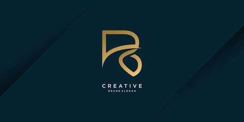 Obraz premium Golden creative logo with initial B, unique, letter B, Premium Vector part 7