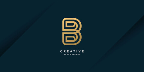 Golden creative logo with initial B, unique, letter B, Premium Vector part 9 © mlangsen