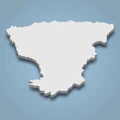 3d isometric map of Aegina is an island in Greece