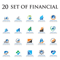 set of chart vector , set of finance logo
