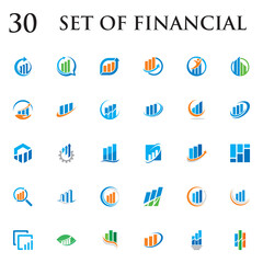 set of chart vector , set of finance logo