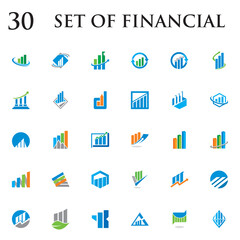 set of chart vector , set of finance logo