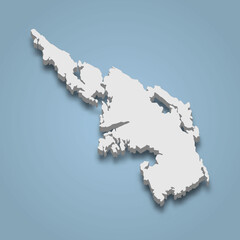 Obraz premium 3d isometric map of Askoy is an island in Norway