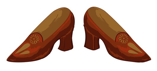 Vintage shoes on high heel for women, retro style