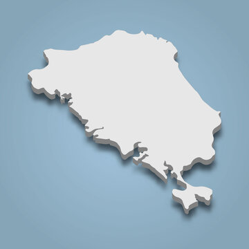 3d isometric map of Bocas Del Toro is an island in Panama,