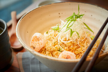  Japanese fried rice and prawns