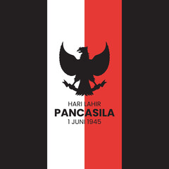 Illustration of happy pancasila day. translation: selamat hari lahir pancasila.