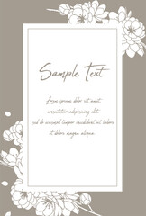 Flowers, florals, frames, simple, invitations