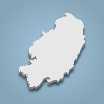 3d isometric map of Guimaras is an island in Philippines