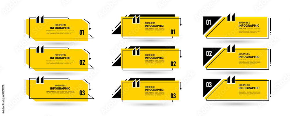 Poster Pack of infographic element for presentation template vector.	
