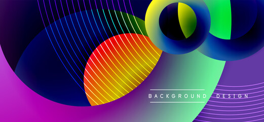 Fototapeta premium Color block vector abstract background, dynamic shapes on color gradient. Trendy geometric abstract background for your text, logo or graphics