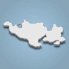 Obraz premium 3d isometric map of Hon Tre is an island in Vietnam