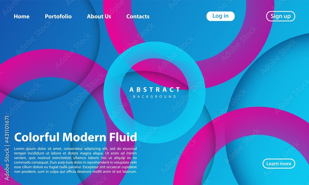 Wall mural landing page. abstract background website. template for websites, or apps. modern design. abstract v