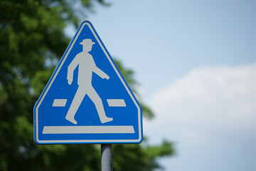 Traffic signs for crosswalks in Japanese cities.