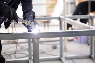 Manual Metal Arc Welding rack close up