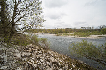 the rhine river in southern germany at the (Isteiner Schwellen). the photos were taken on the...