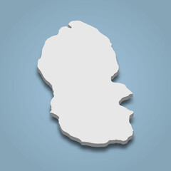 3d isometric map of Isle of Arran is an island in United Kingdom
