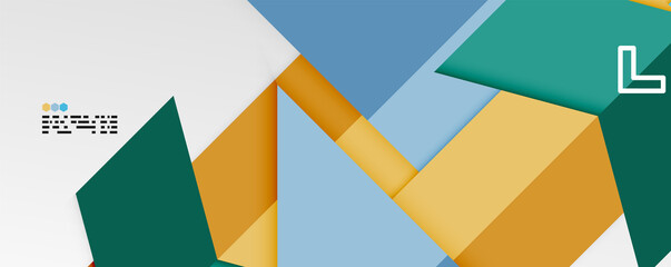 Shiny color triangles and geometric shapes vector abstract background