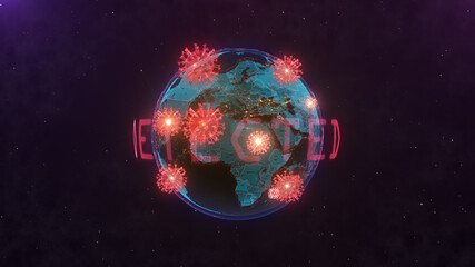spread of corona virus in the World, 3d illustration, 3d rendering, - 431106016