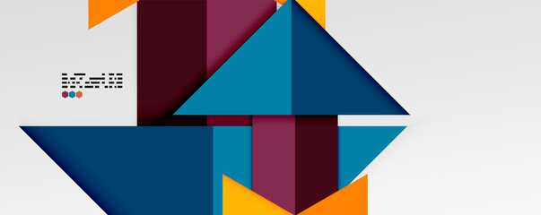 Shiny color triangles and geometric shapes vector abstract background