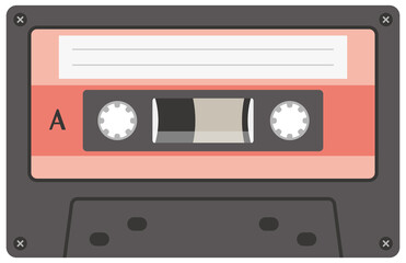 カセットテープ単体のイメージイラスト（記録媒体）
