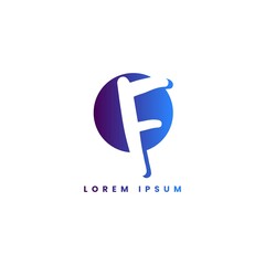 alphabet trendy logo template blue and purple gradient