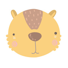 Cute head animal isolated icon. Vector illustration of beautiful mammals.