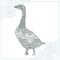 Obraz premium Goose Mandala Vector Line Art Style