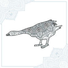 Goose Mandala Vector Line Art Style