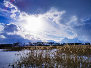 Clouds over lake