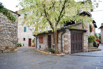 Il villaggio di San Sano nel comune di Gaiole in Chianti, Toscana, Italia.