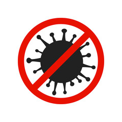 Stop Coronavirus COVID-19 vector icon isolated on white background.