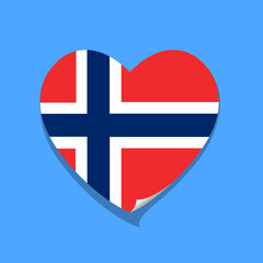 Obraz premium I love Norway flag heart