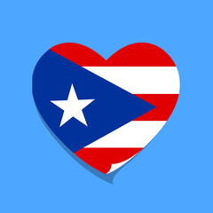 I love Puerto Rico flag heart