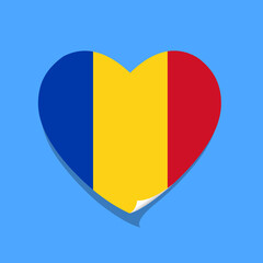 Fototapeta premium I love Romania flag heart