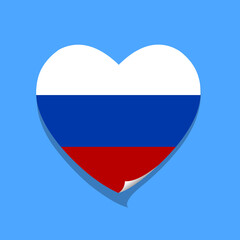 I love Russia flag heart