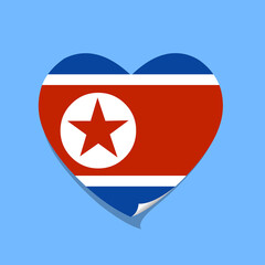 I love North Korea flag heart