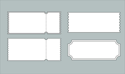 coupon template set isolated on gray background