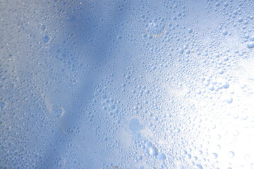 water drops on blue