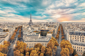 Eiffel tower in Paris city