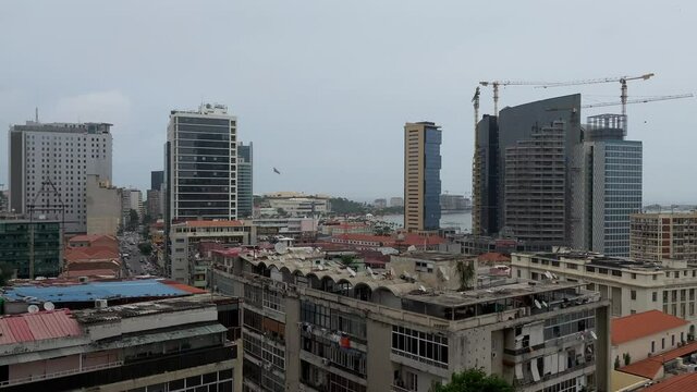 Luanda city center panoramic view from above