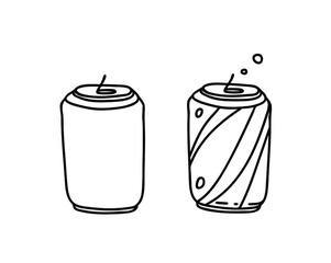 A can of soda. Lemonade. Juice, cocktail. Vector on a white background.