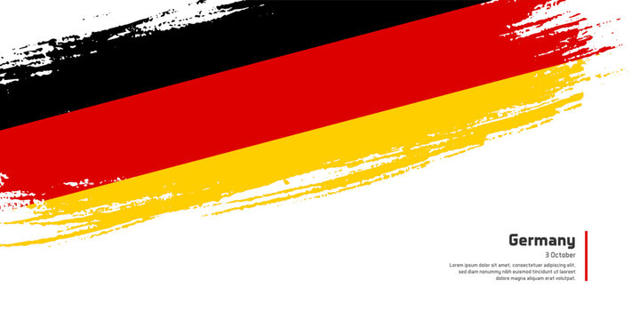 Creative hand drawing brush flag of Germany country for special german unity day