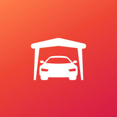 Portable garage icon with auto