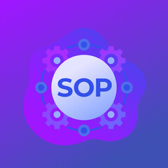 SOP icon, Standard Operating Procedure, vector design