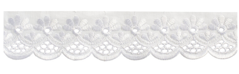 White cotton embroidered lace - obrazy, fototapety, plakaty