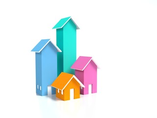 Infographics. The growth of housing construction.