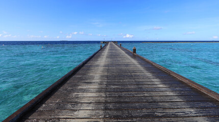 sea view from a wooden pier