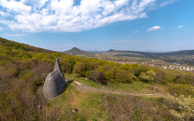 St. Stephen king basalt stone chapel in Hungary near by lake Balaton in Badacsonytomyaj village....