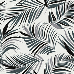 Palm leaf vector seamless pattern